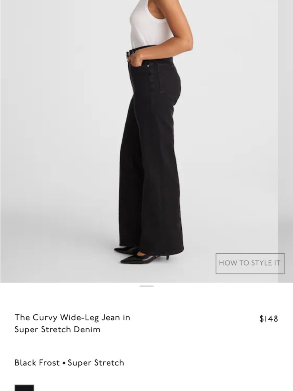 Madewell curvy wide-leg black jeans